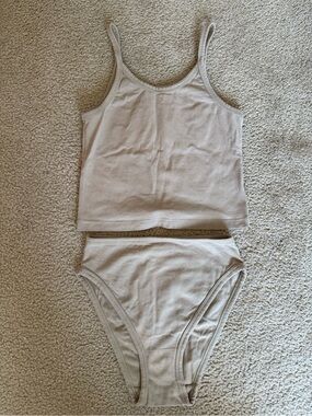 ARQ Set in Taupe Sz Small Crop Tank Misha Undies